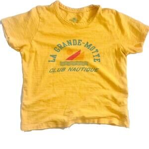 Faherty La Grande-Motte Club Nautique Tee - Yellow, Organic Cotton, Size Small